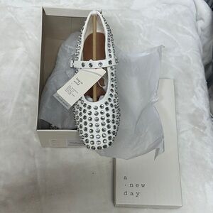 A New Day White Studded Flats